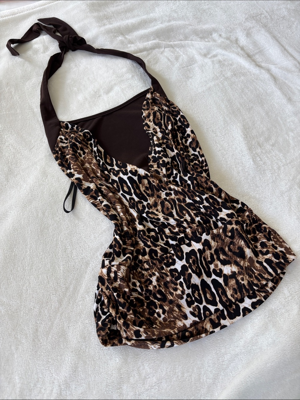 Byer California Brown Leopard-Print Halter Camisole